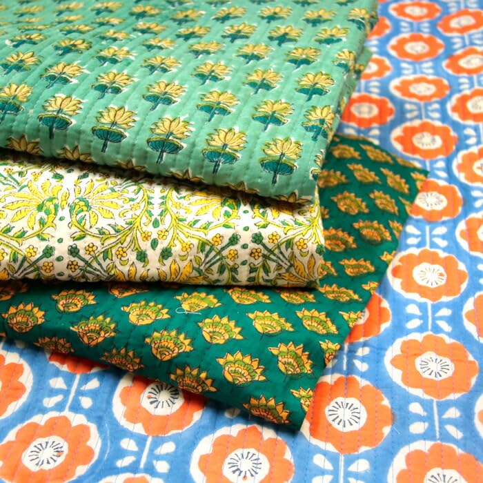 Amazon | ストライプキルト インド綿 キルト生地 50cm単位 オフ